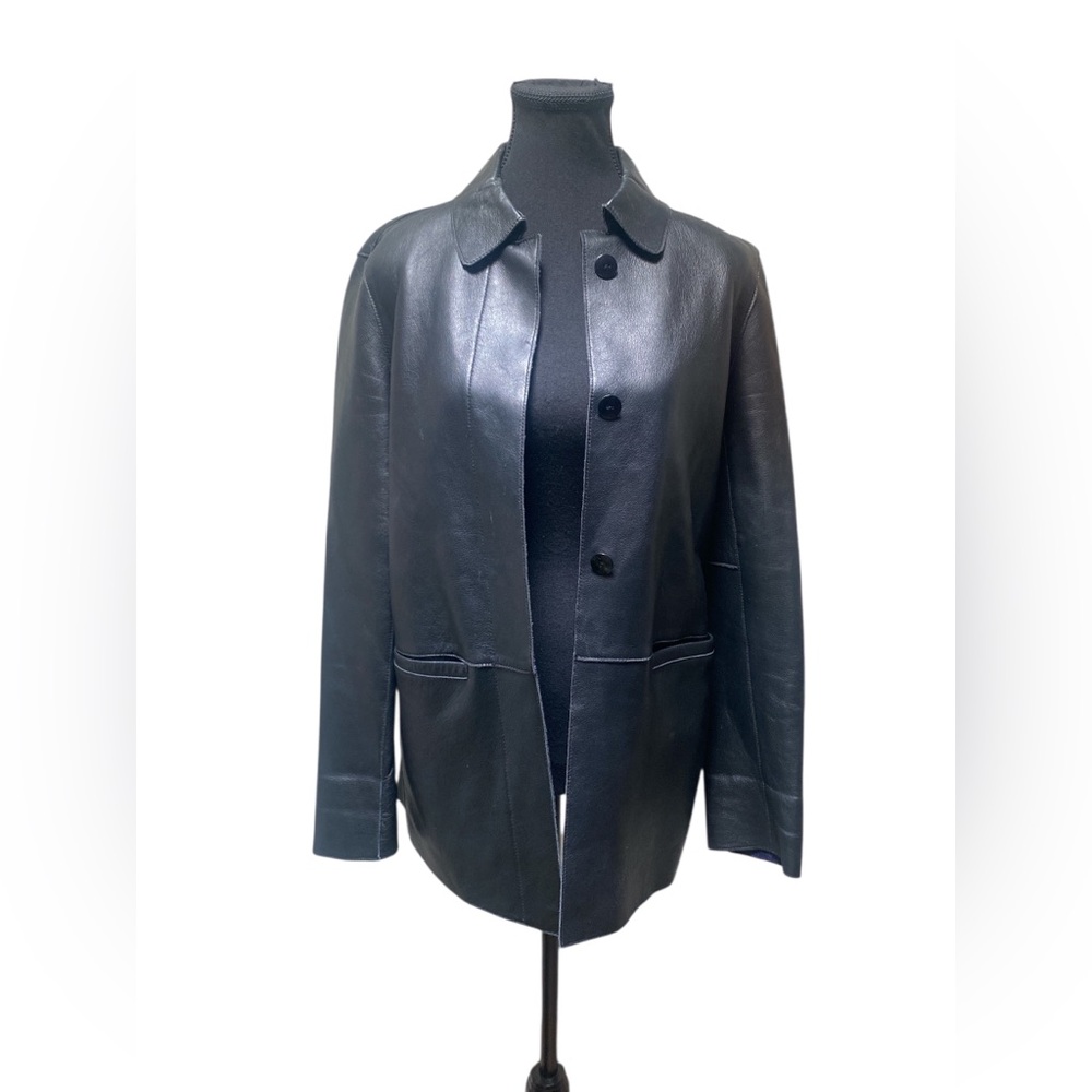 5/48 Classic Black Leather Jacket GUC 2